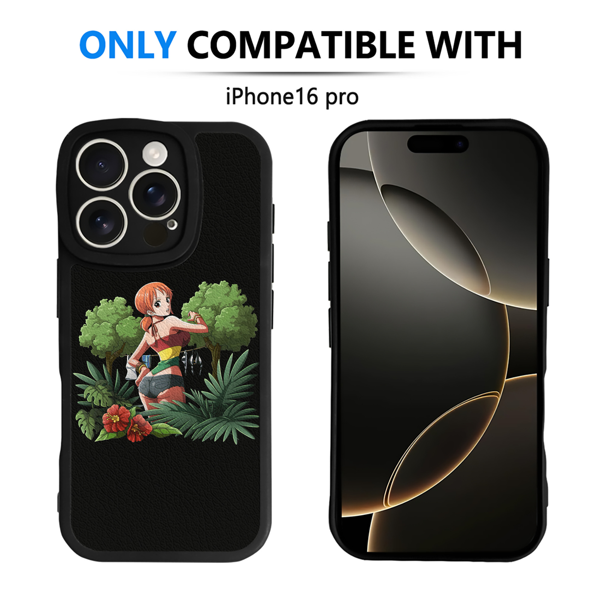 （画像用） ワンピース ナミ ONE PIECE Nami 【iPhone 16シリーズ対応】シリコンスマホケース（レザー調） 材質：シリコン